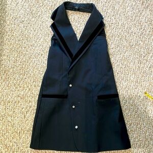 Men’s formal suit jacket converted to halter minidress